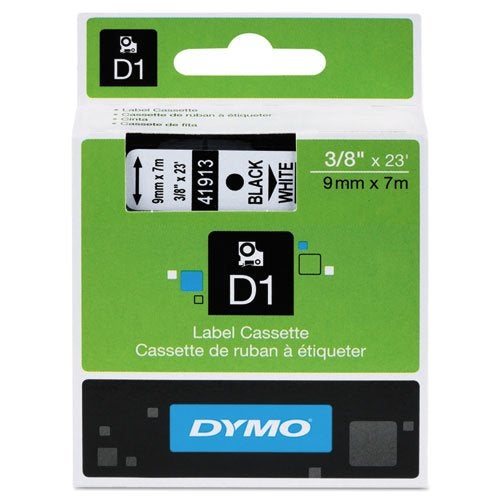 دايمو شريط ملصقات DYMO D1 عالي الأداء من البوليستر قابل للإزالة، 0.37 بوصة × 23 قدم، أسود على أبيض - Image 3